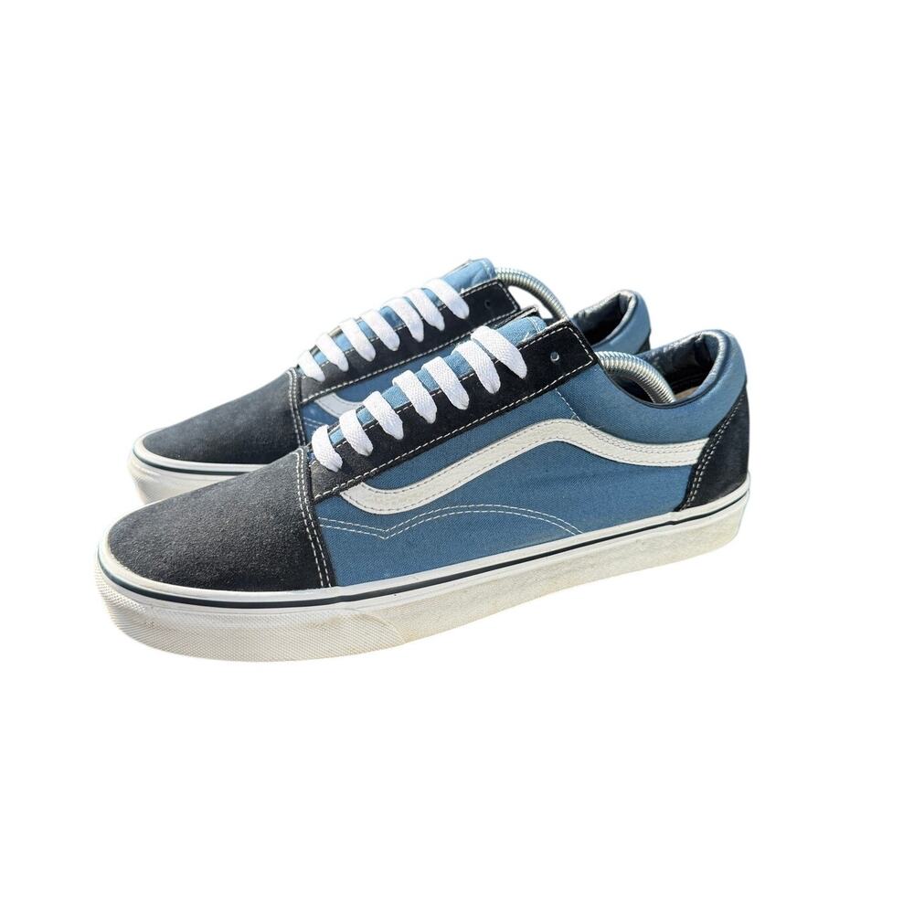 VANS Old Skool Low Top Navy Blue Canvas Suede Sneakers Men's Sz 11 EUC